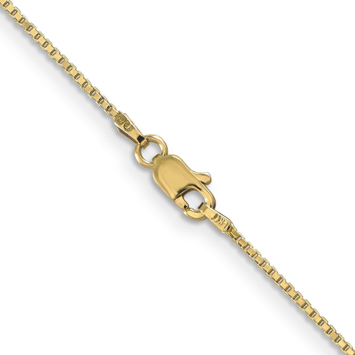 14K Yellow Gold 1 mm Box Chain Necklace, Polished alternate angle