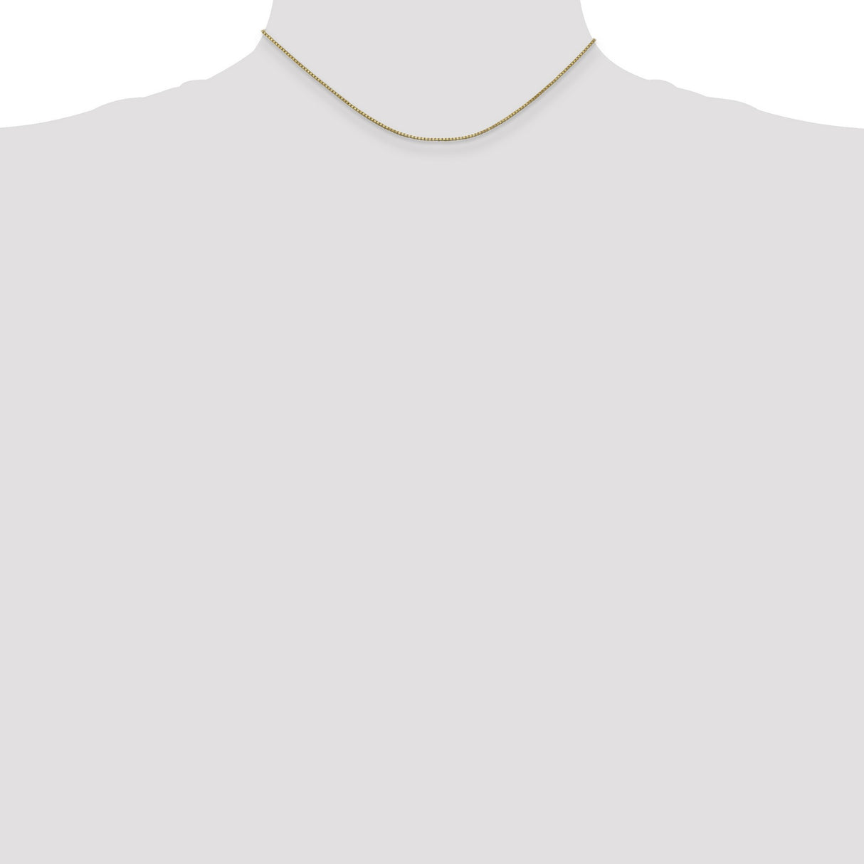 14K Yellow Gold 1 mm Box Chain Necklace, Polished detail view