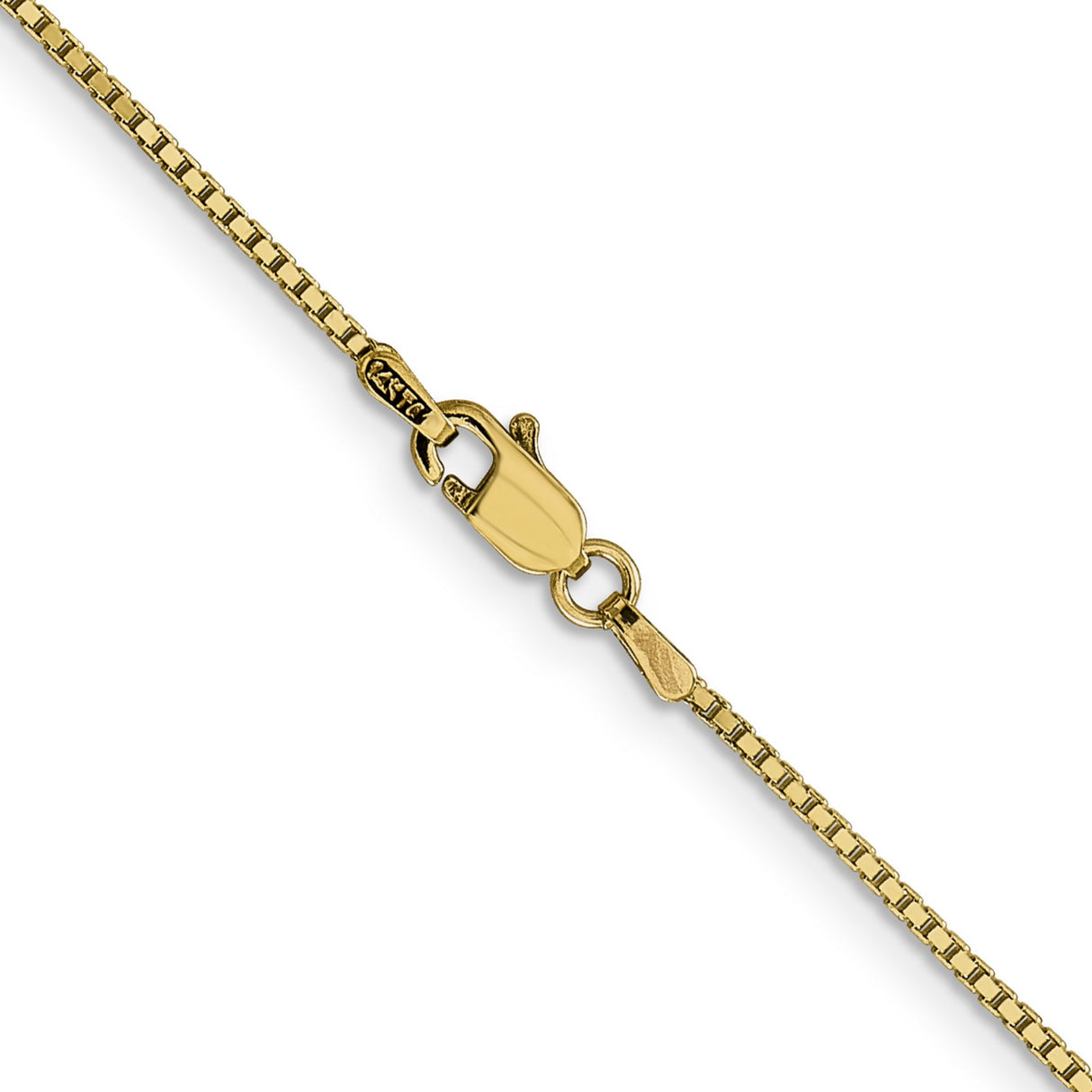 14K Yellow Gold 1.05 mm Box Chain Necklace, Polished alternate angle