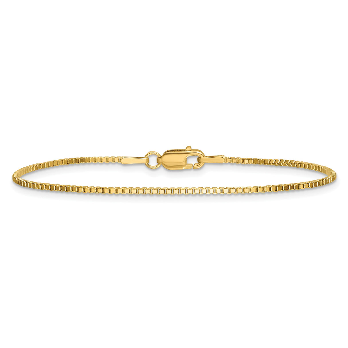 14K Yellow Gold 1.3 mm Box Chain Bracelet, Polished alternate angle