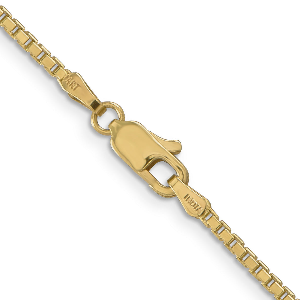 14K Yellow Gold 1.9 mm Box Chain Necklace, Polished alternate angle