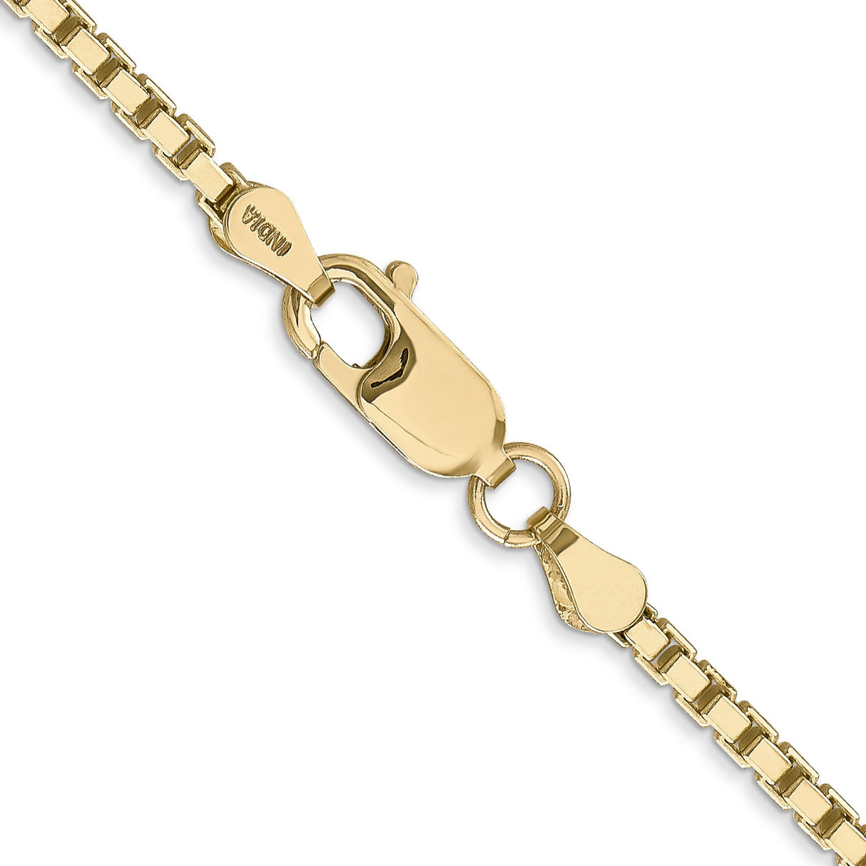 14K Yellow Gold 2.5 mm Box Chain Necklace, Polished alternate angle