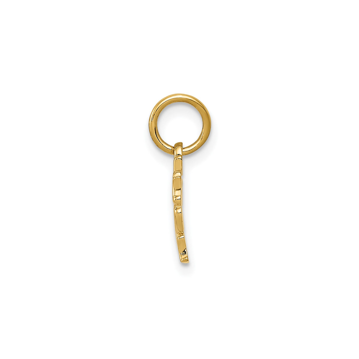 14k Yellow Gold Pendant with Three Heart Design, Together Forever Script, Romantic Love Charm