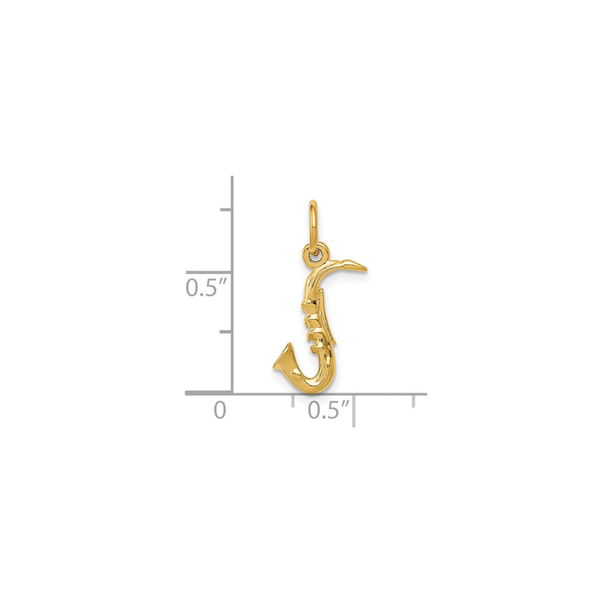 14k Yellow Gold Saxophone Pendant, Jazz Instrument Charm for Music Lovers and Musicians