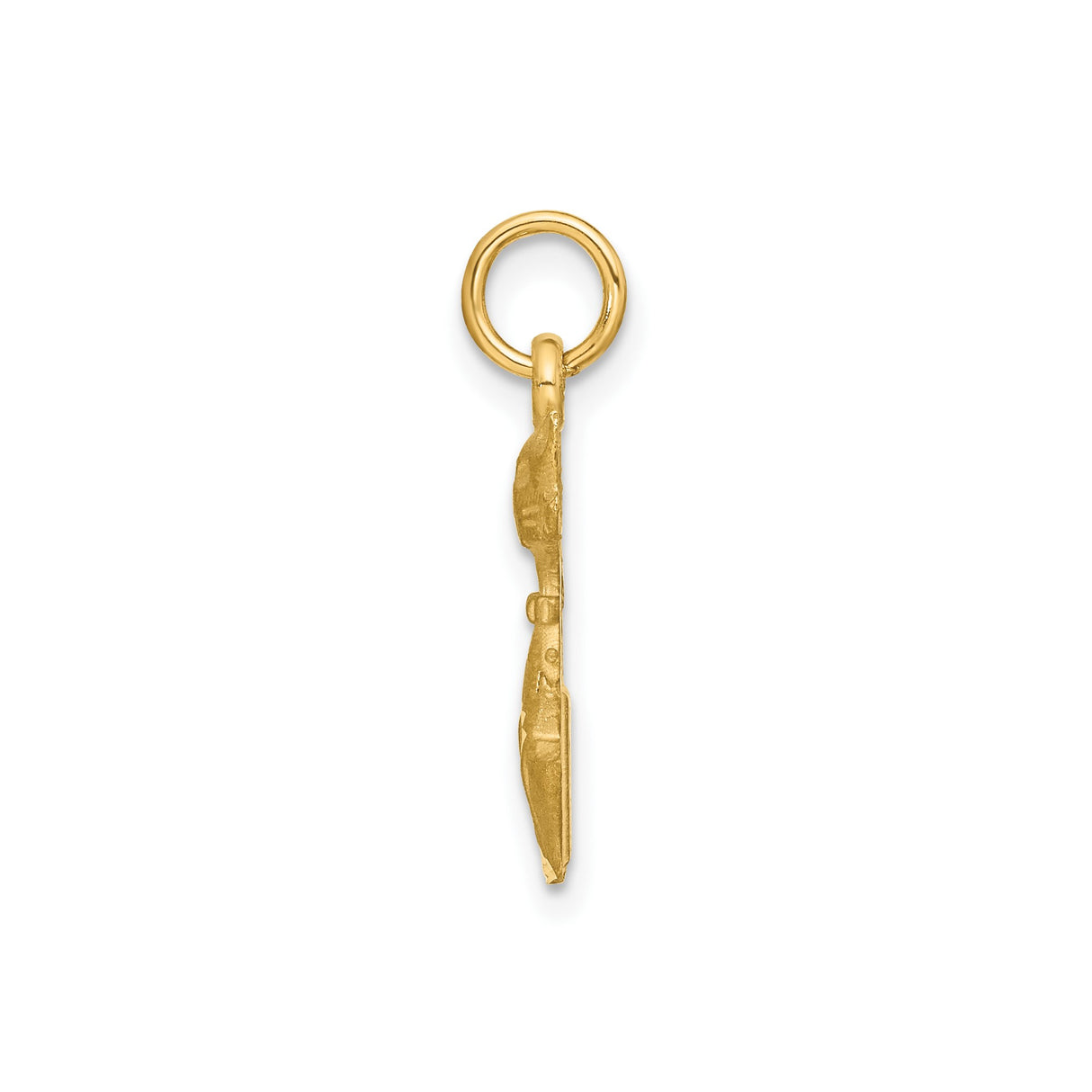 14k Yellow Gold Cat Charm Pendant with Stylized Sitting Cat Design for Women