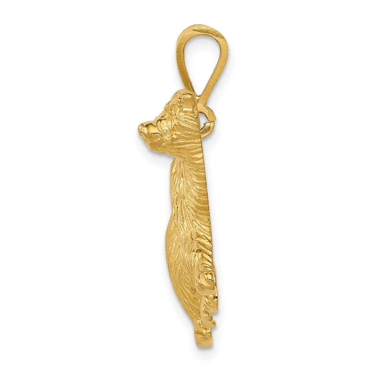 14k Yellow Gold Bear Pendant with Grizzly Design, Symbol of Strength and Wilderness