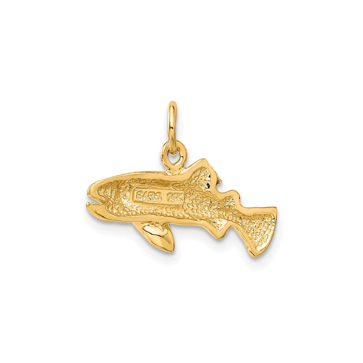14k Yellow Gold Trout Pendant with Detailed Fish Design, Nature Jewelry for Anglers and Outdoors Lovers