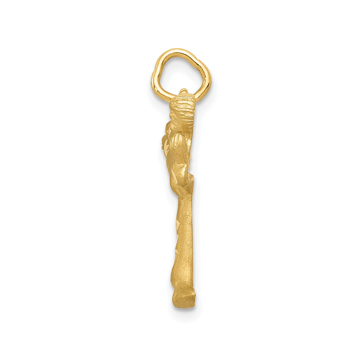 14k Yellow Gold Martial Artist Pendant with High Kick Pose, Karate Charm for Men or Women
