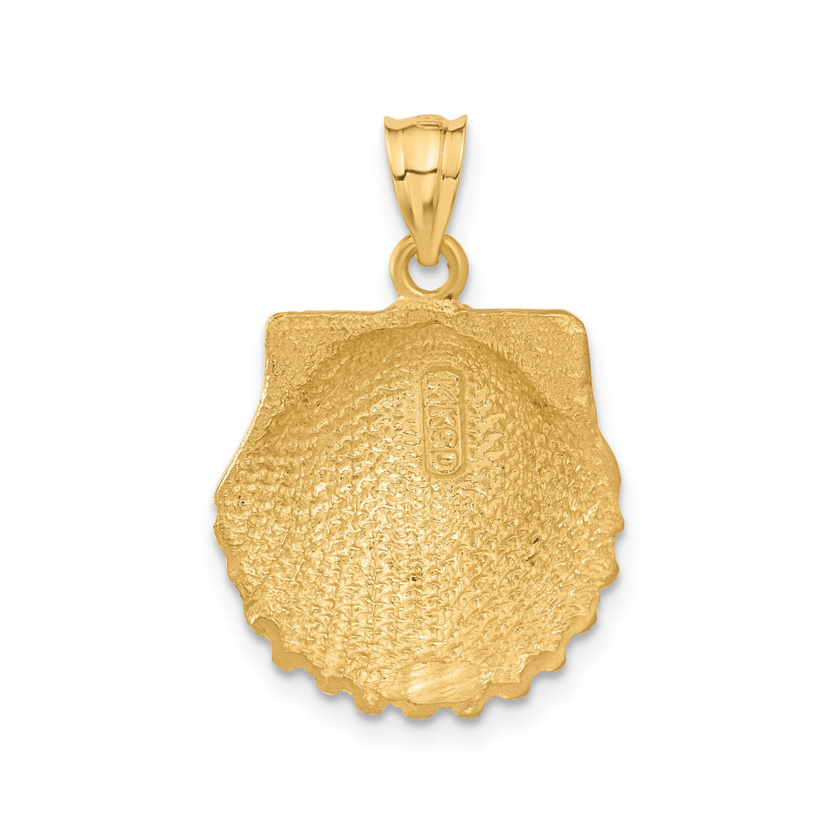 14k Yellow Gold Scallop Shell Pendant, Camino de Santiago Spiritual Travel Charm for Women