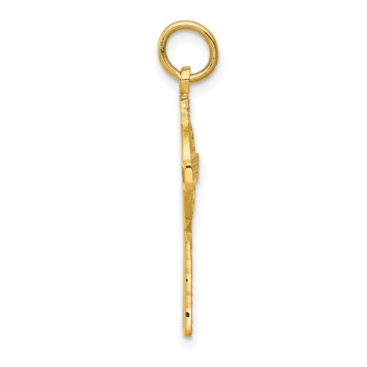 14k Yellow Gold Celtic Iona Cross Pendant, Polished Religious Jewelry for Men and Women