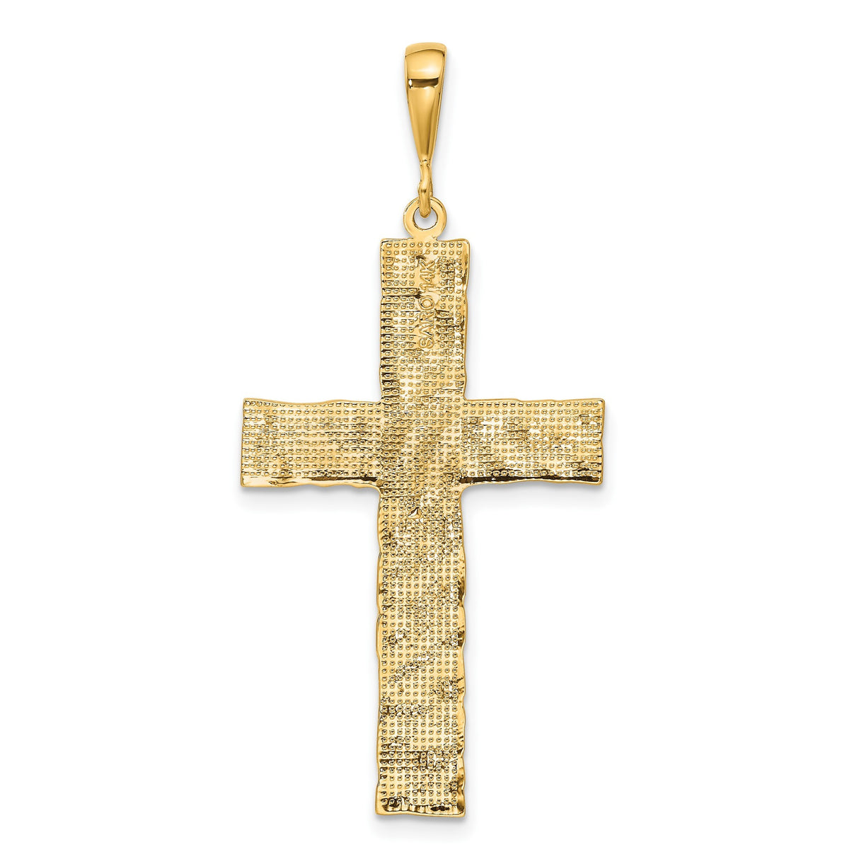 14k Yellow Gold Cross Pendant with Modern Abstract Latin Design for Men and Women