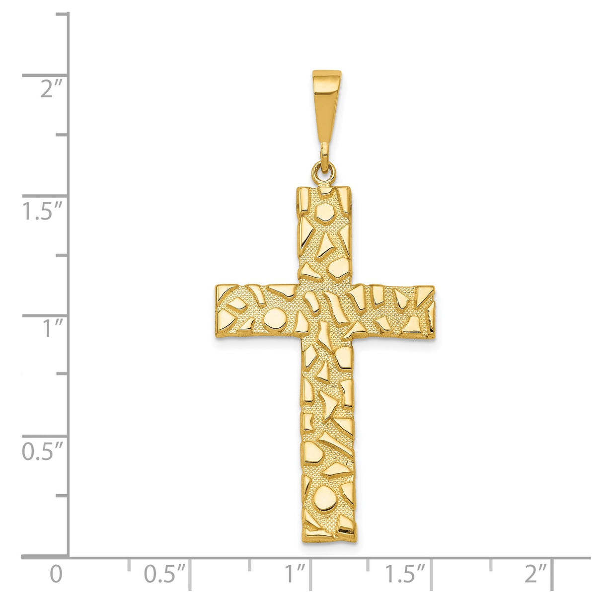 14k Yellow Gold Cross Pendant with Modern Abstract Latin Design for Men and Women
