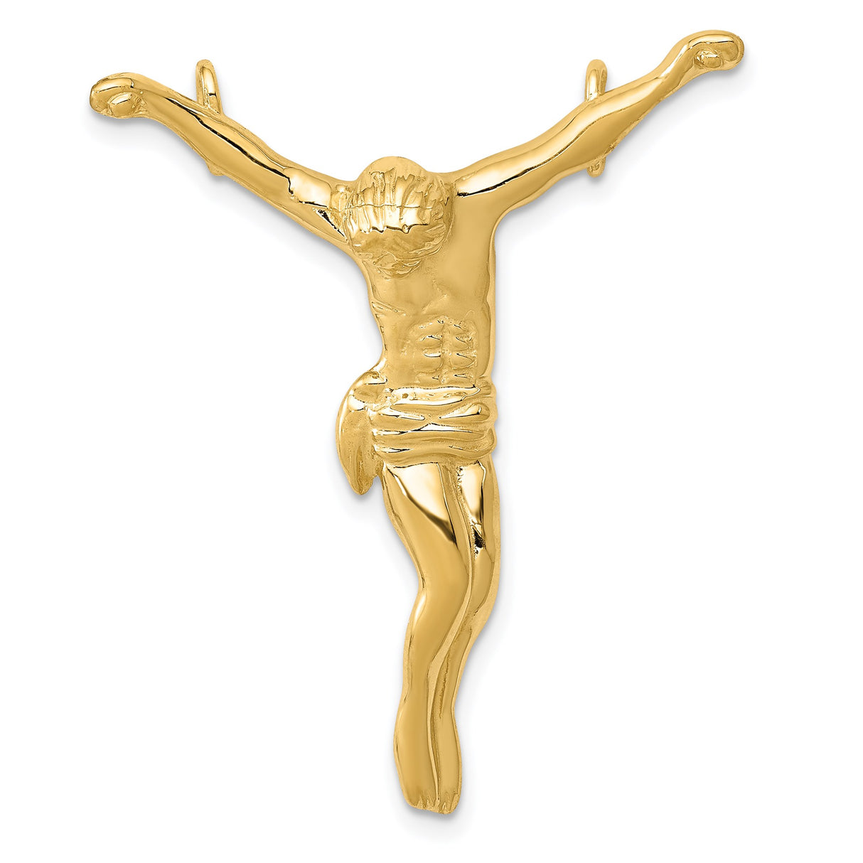 14k Yellow Gold Crucifix Pendant with Jesus on the Cross, Religious Christian Charm