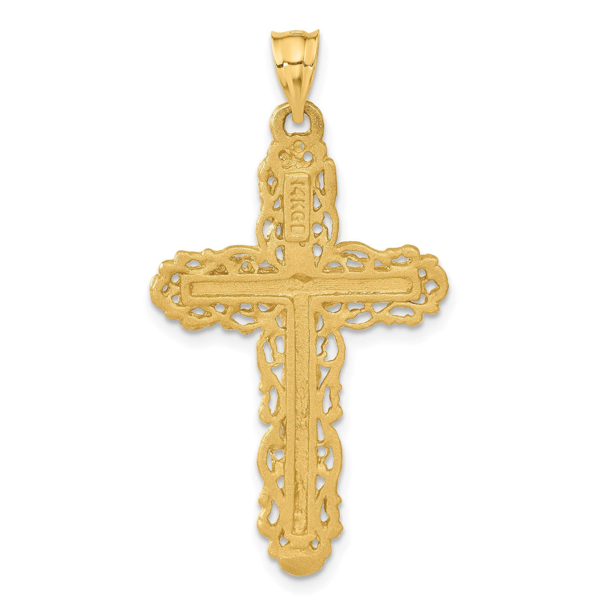 14k Yellow Gold Crucifix Cross Pendant Featuring Jesus, Catholic Christian Religious Jewelry