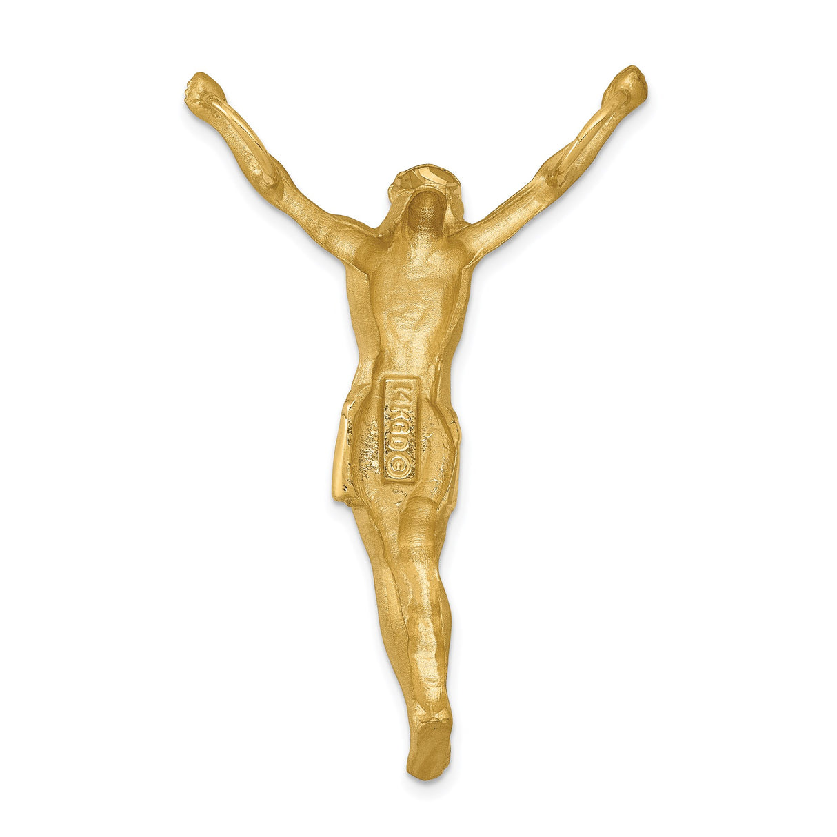 14k Yellow Gold Crucifix Pendant with Jesus on Cross, Catholic Religious Jewelry