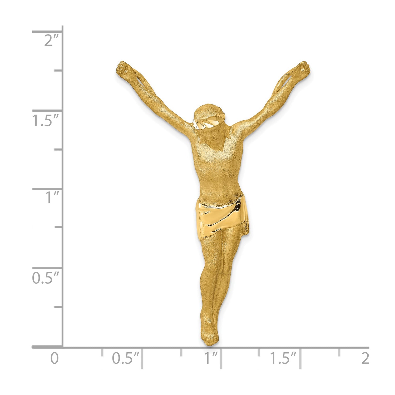 14k Yellow Gold Crucifix Pendant with Jesus on Cross, Catholic Religious Jewelry