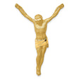 14k Yellow Gold Crucifix Pendant with Jesus on Cross, Catholic Religious Jewelry