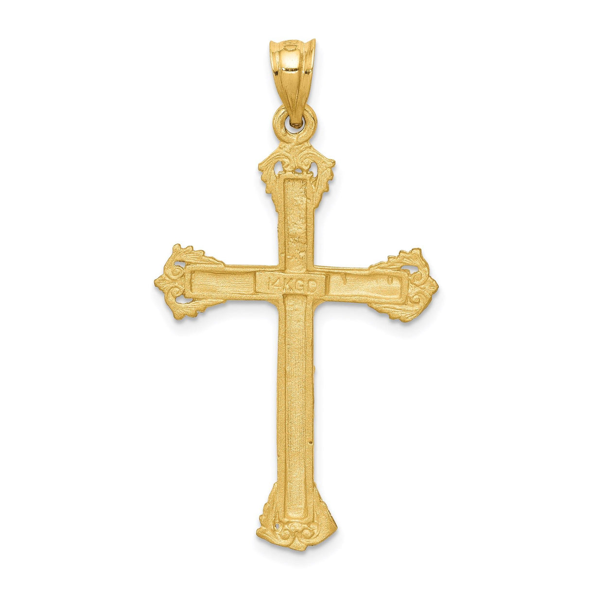 14k Yellow Gold Crucifix Cross Pendant, Religious Christian Charm for Men and Women