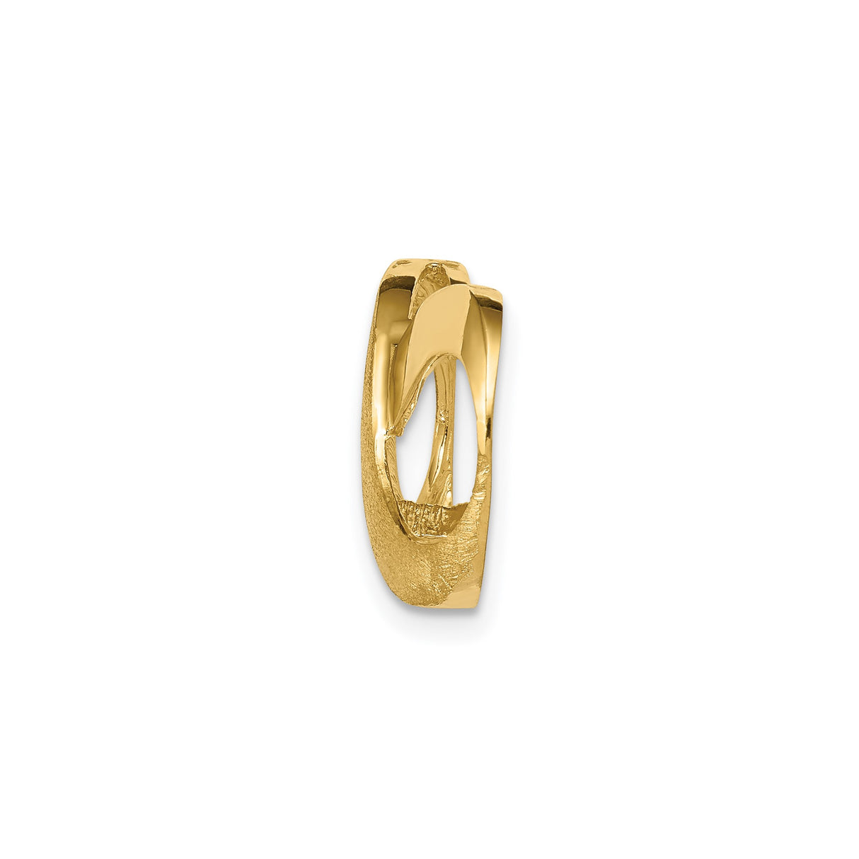 14k Yellow Gold Infinity Pendant, Polished and Brushed Finish, Symbol of Eternal Love and Unity