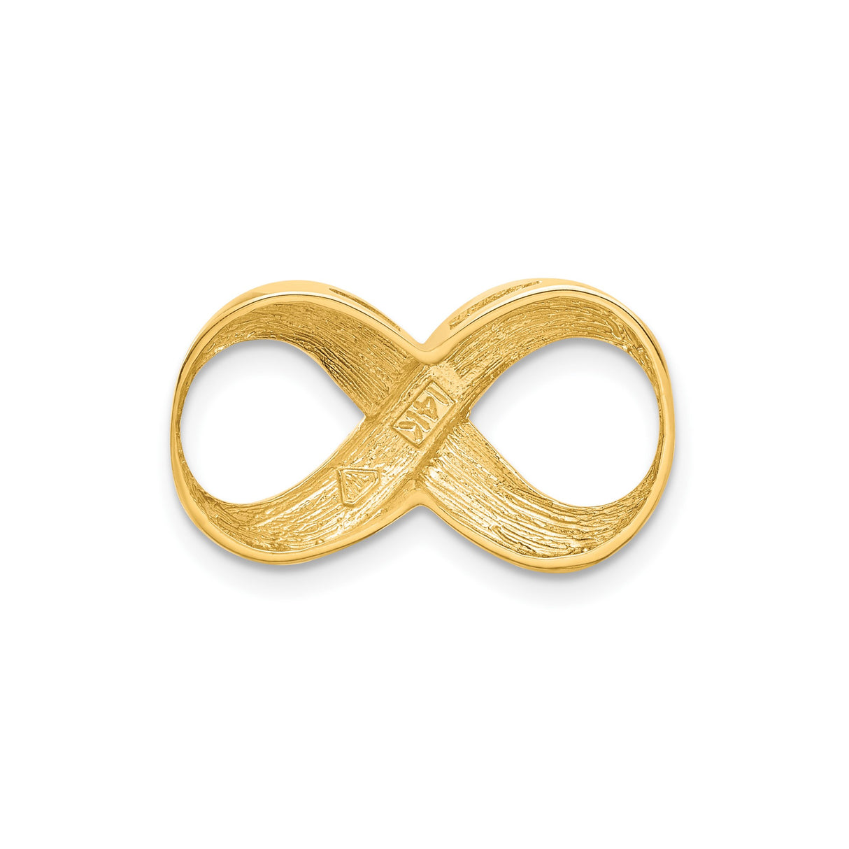 14k Yellow Gold Infinity Pendant, Polished and Brushed Finish, Symbol of Eternal Love and Unity