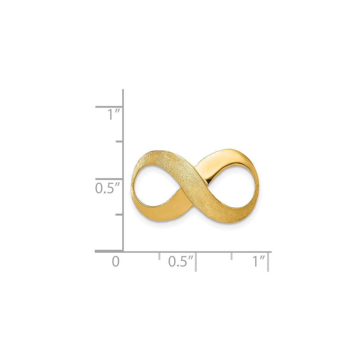 14k Yellow Gold Infinity Pendant, Polished and Brushed Finish, Symbol of Eternal Love and Unity