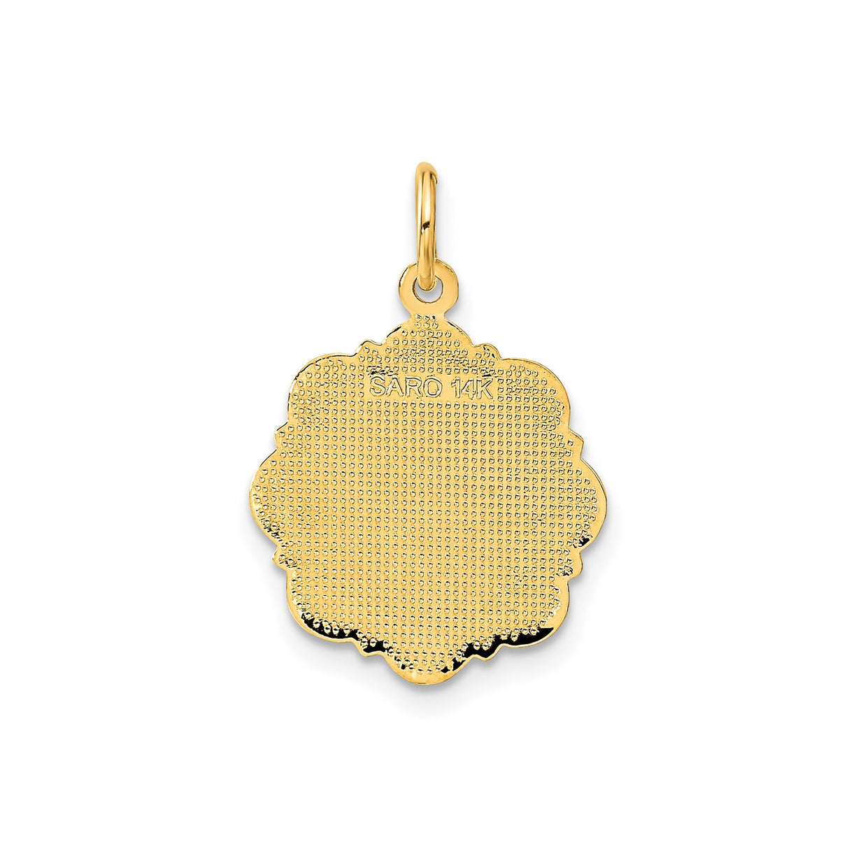 14k Yellow Gold Pendant with Bride and Groom Holding Hands and Interlocking Hearts