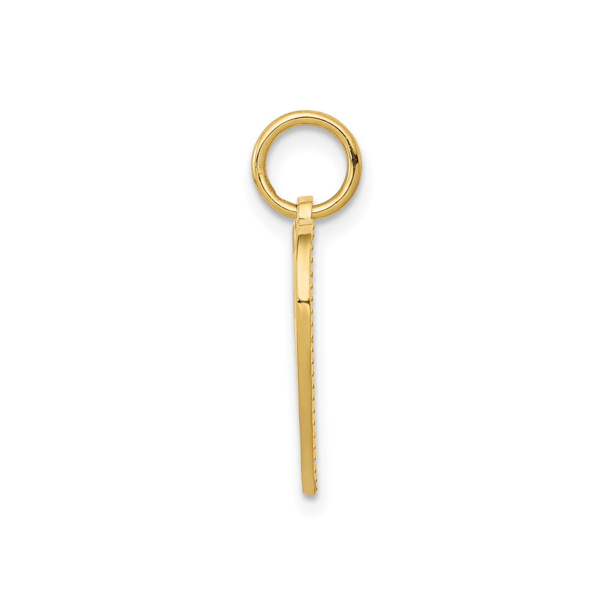 14k Yellow Gold Heart Pendant with Diamond Cut Background and Daddys Little Girl Engraving