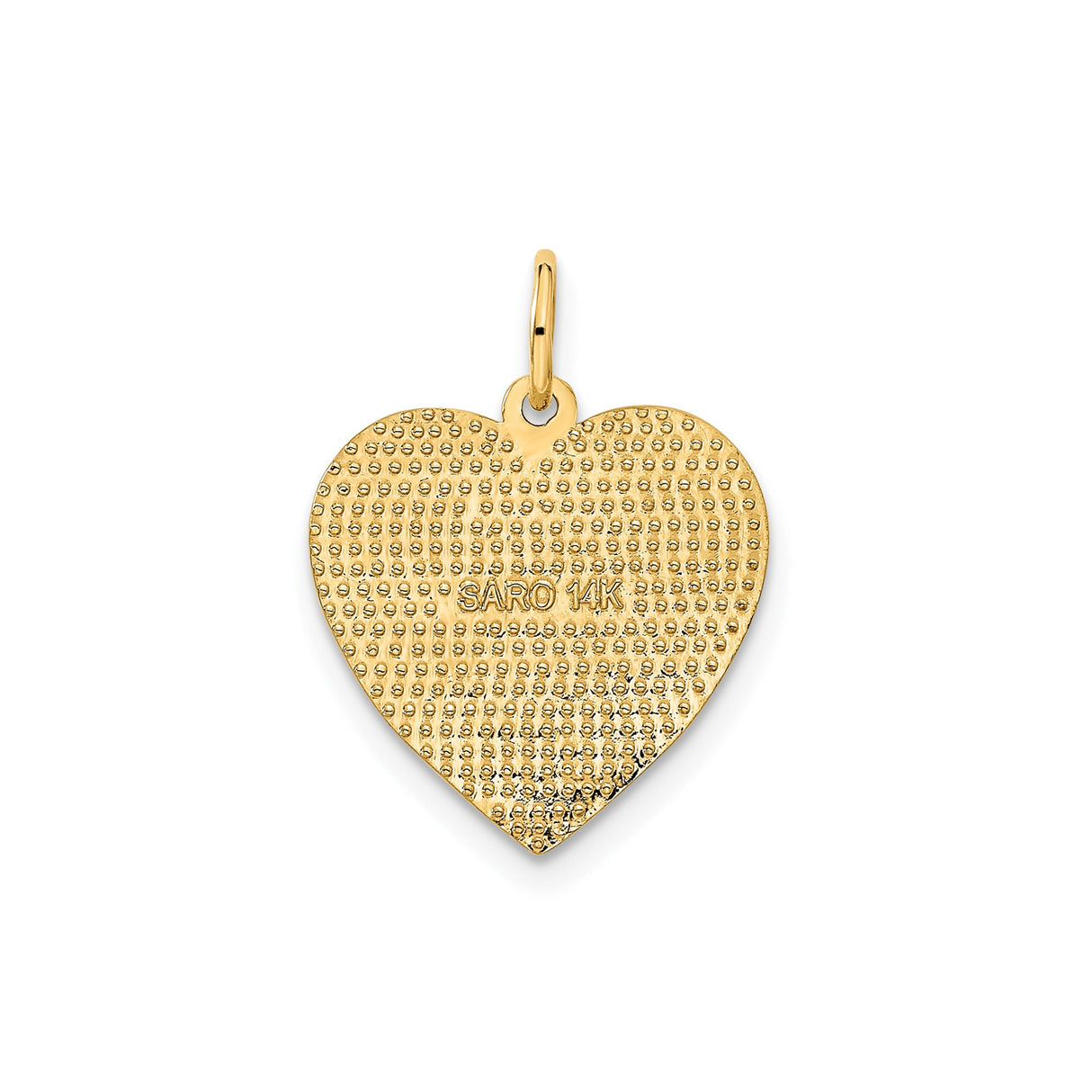 14k Yellow Gold Heart Pendant with Diamond Cut Background and Daddys Little Girl Engraving