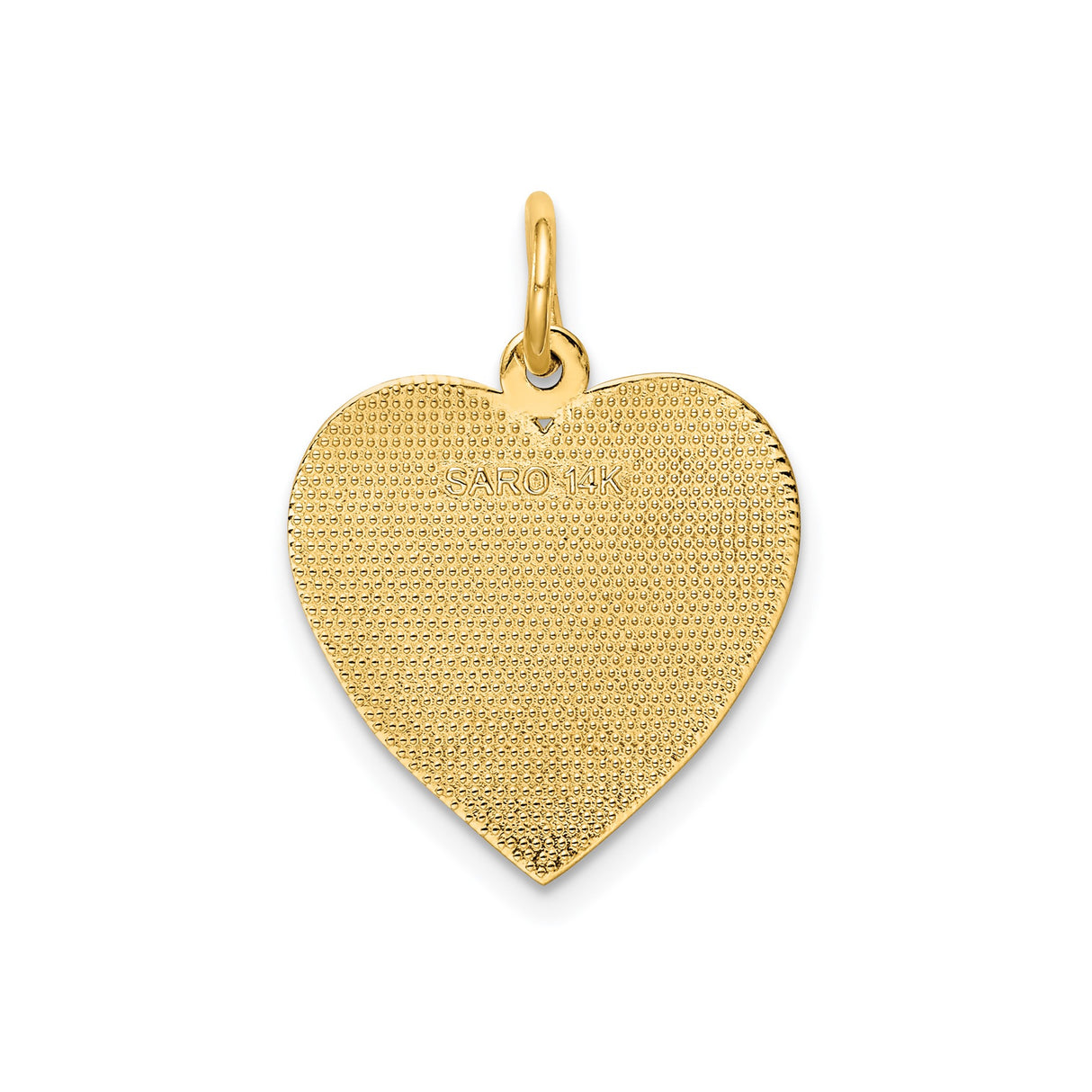 14k Yellow Gold Heart Pendant with Grandma Engraving and Floral Design