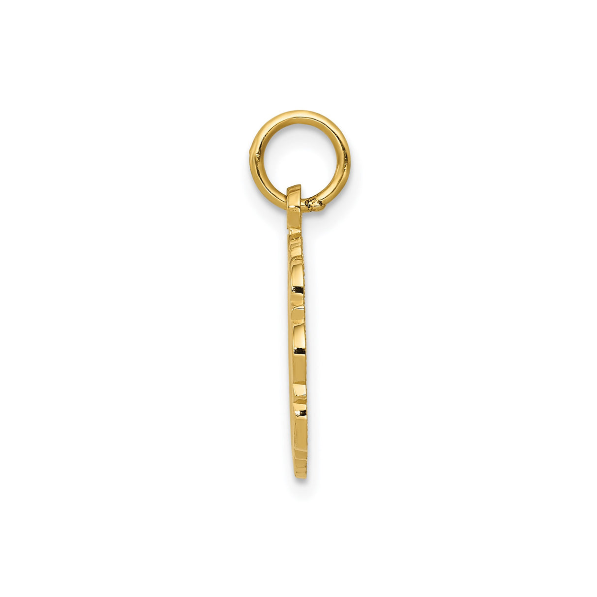 14k Yellow Gold RN Pendant with Caduceus Symbol, Solid Medical Charm for Nurses