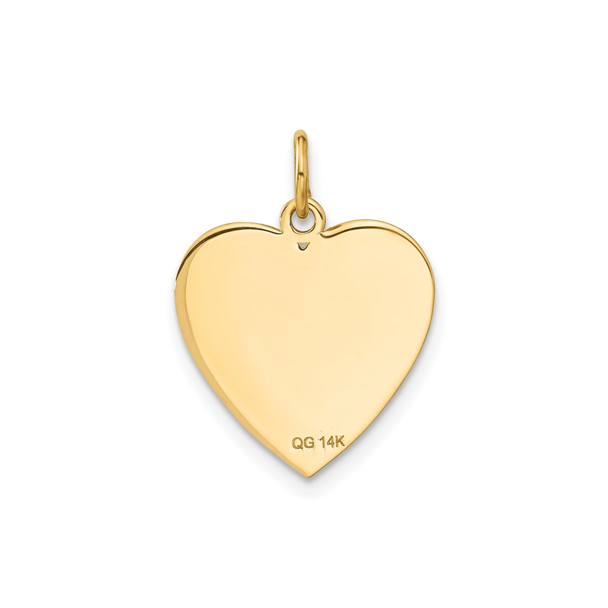 14k Yellow Gold Heart Pendant with American Flag Design, Patriotic USA Jewelry for Women