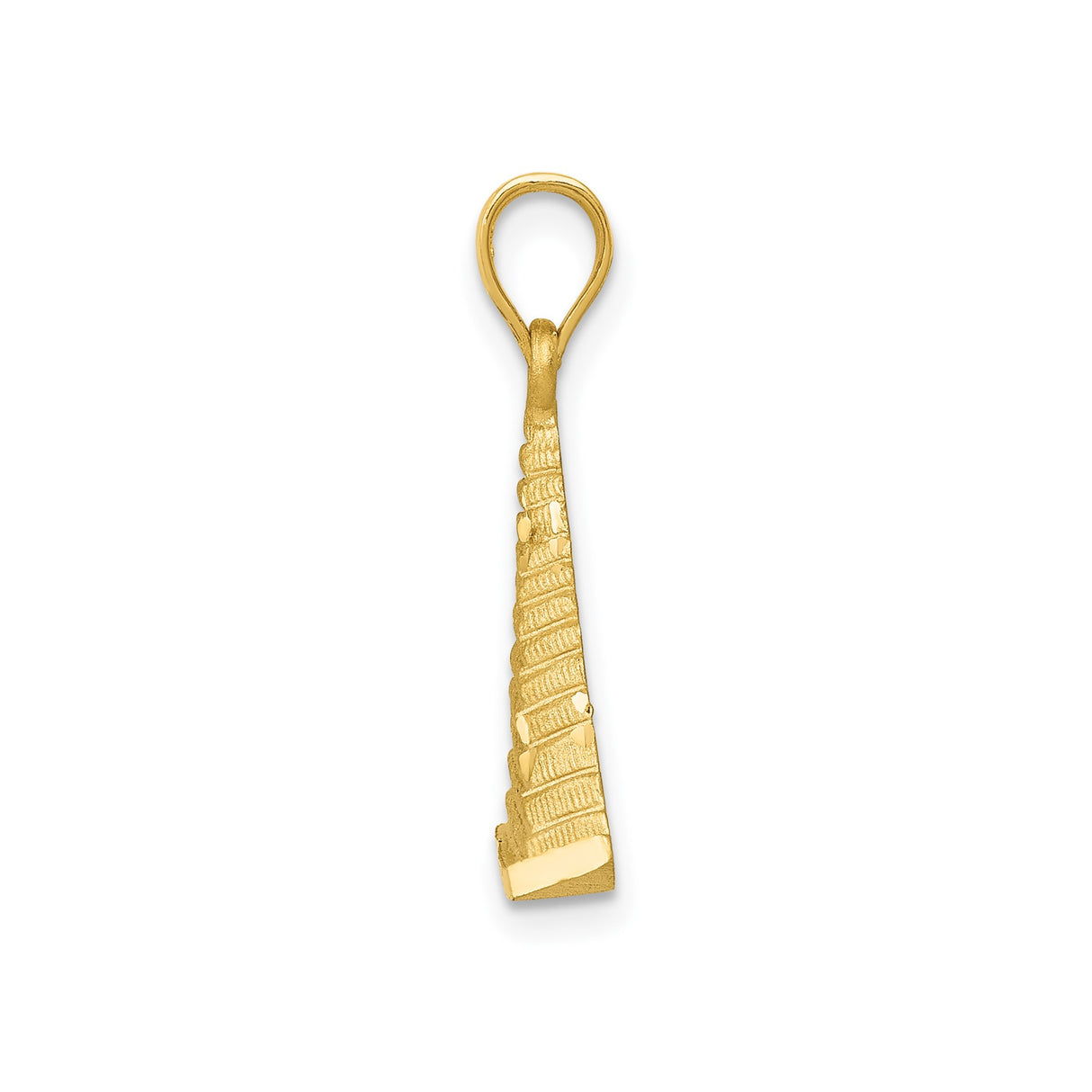 14k Yellow Gold Pyramid Pendant with Stepped Design and Masonic Symbol