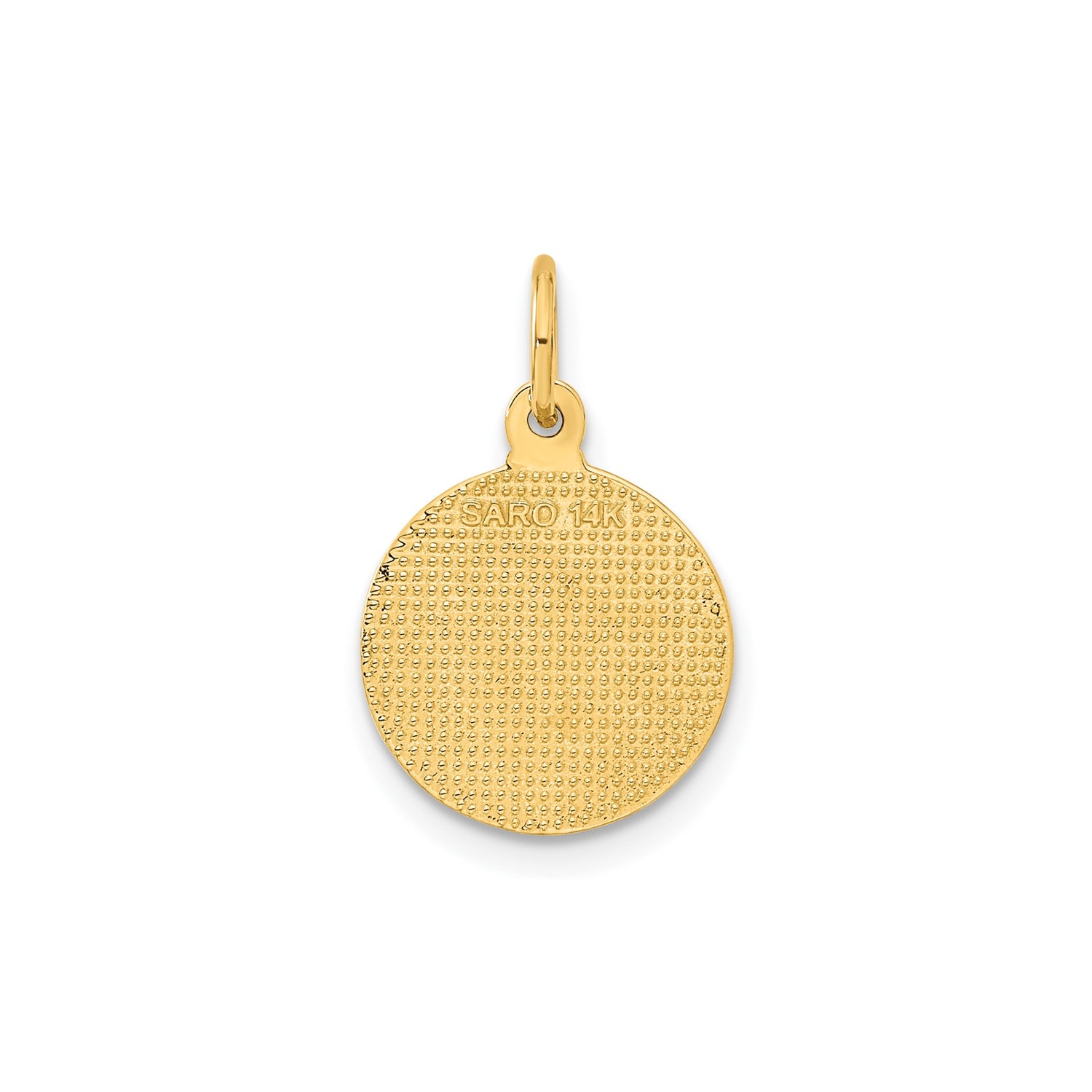 14k Yellow Gold Angel Medallion Pendant with Detailed Cherub Design