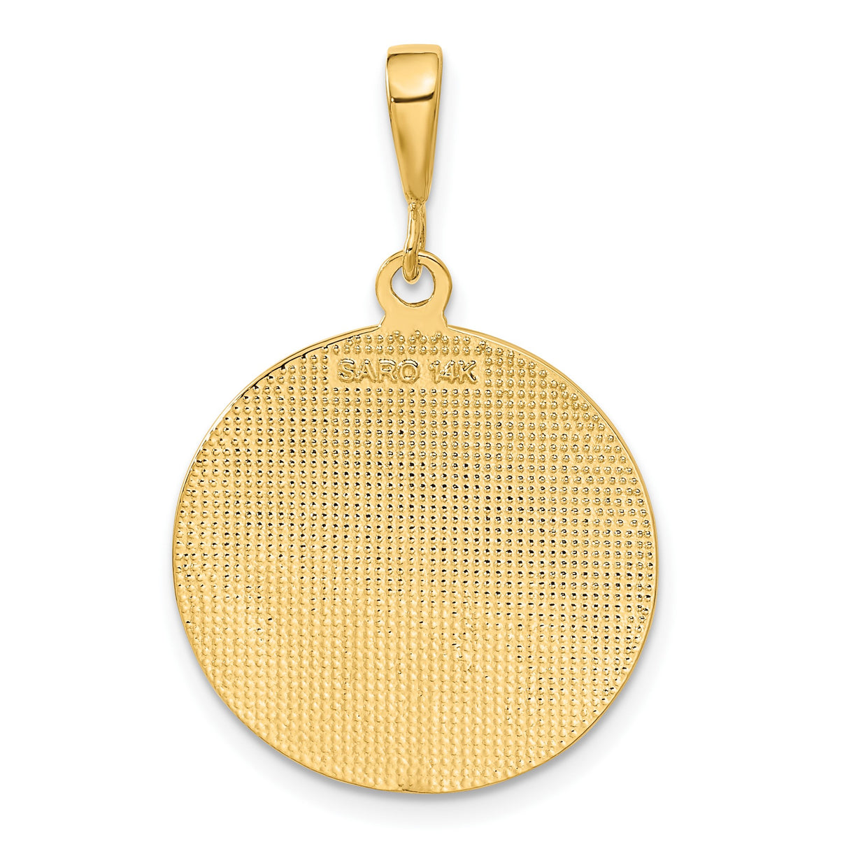 14k Yellow Gold Cherub Angel Pendant, Winged Medallion, Religious Christian Jewelry