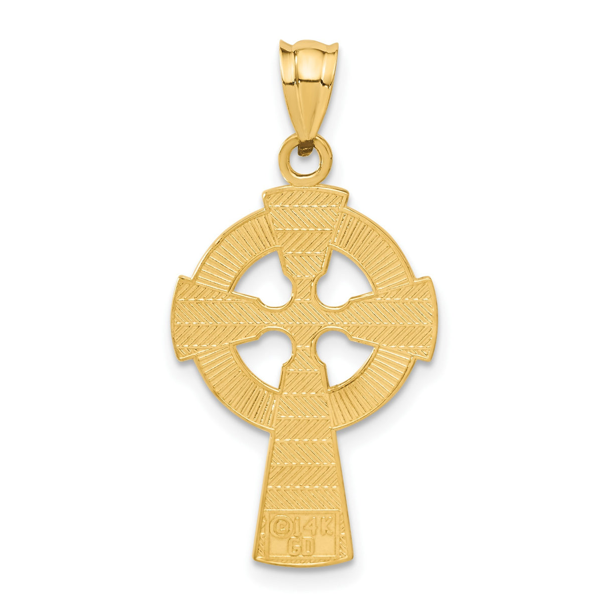 14k Yellow Gold Celtic Iona Cross Pendant with Triquetra Knot Design