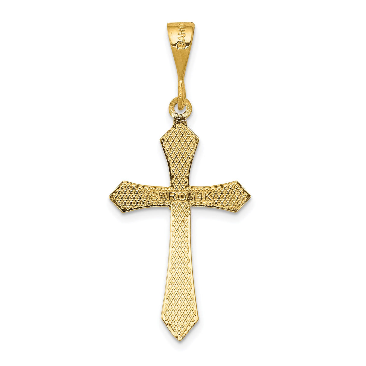 14k Yellow Gold Cross Pendant with Modern Dimensional Design for Men and Women