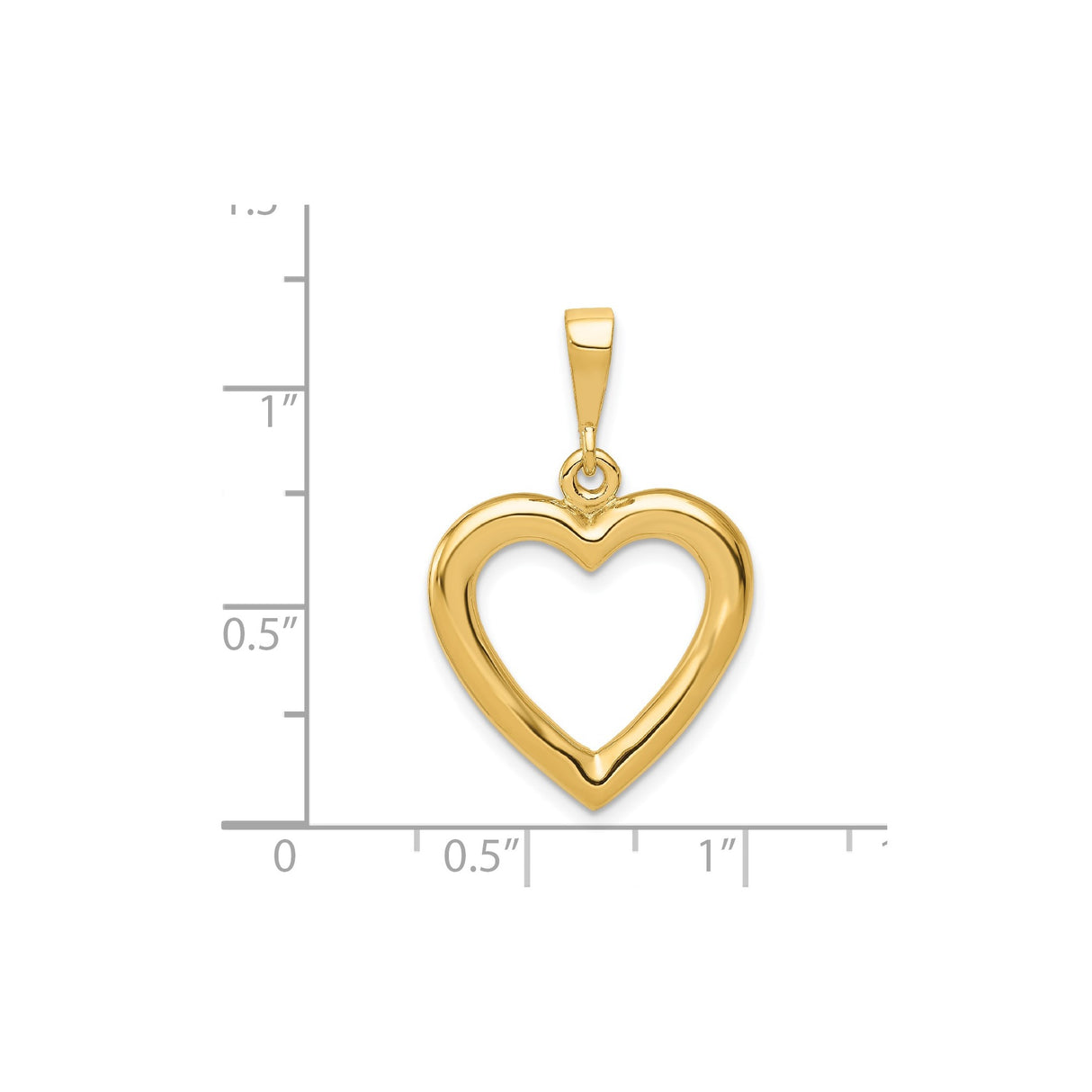 14k Yellow Gold Open Heart Pendant, Minimalist Romantic Charm for Women