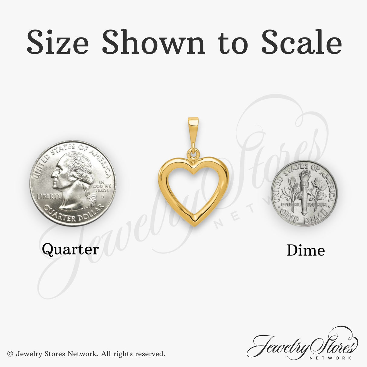 14k Yellow Gold Open Heart Pendant, Minimalist Romantic Charm for Women