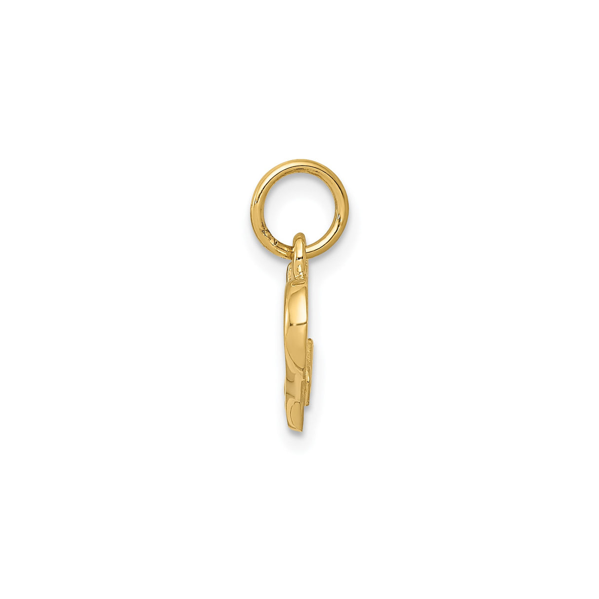 14k Yellow Gold Heart Pendant with I Love You Engraving, Romantic Jewelry Charm for Women