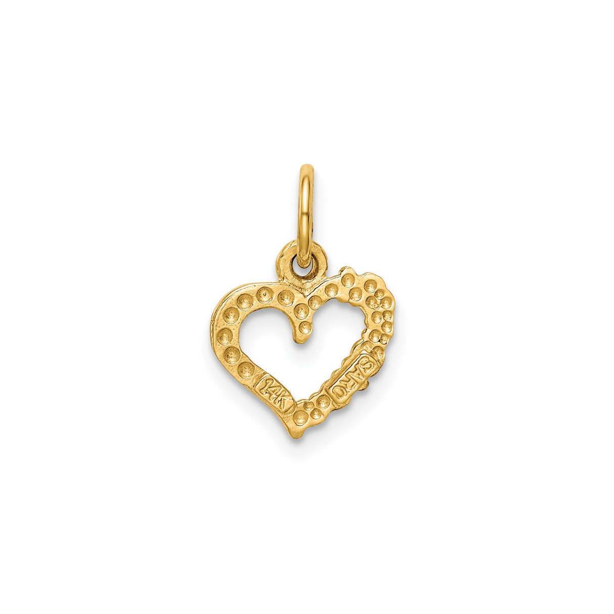 14k Yellow Gold Heart Pendant with I Love You Engraving, Romantic Jewelry Charm for Women