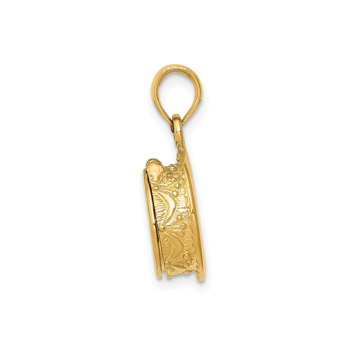 14k Yellow Gold Round Pendant with Raised Happy Birthday Engraving, Unisex Celebration Charm
