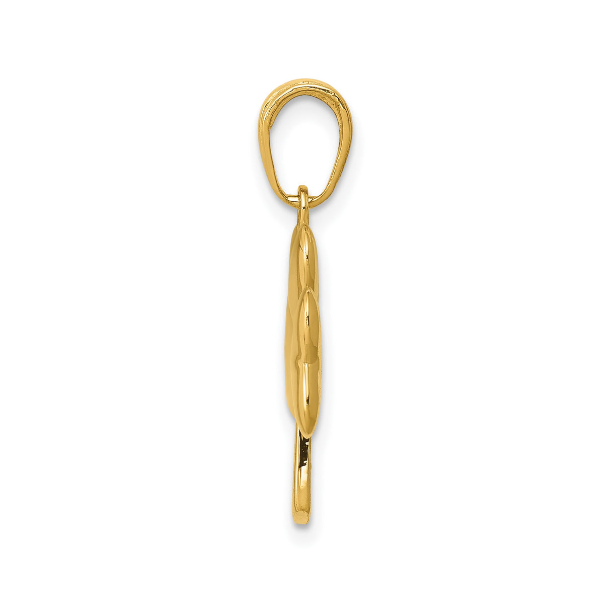 14k Yellow Gold Shamrock Pendant with Polished Three-Leaf Clover Design, Celtic Charm for Women