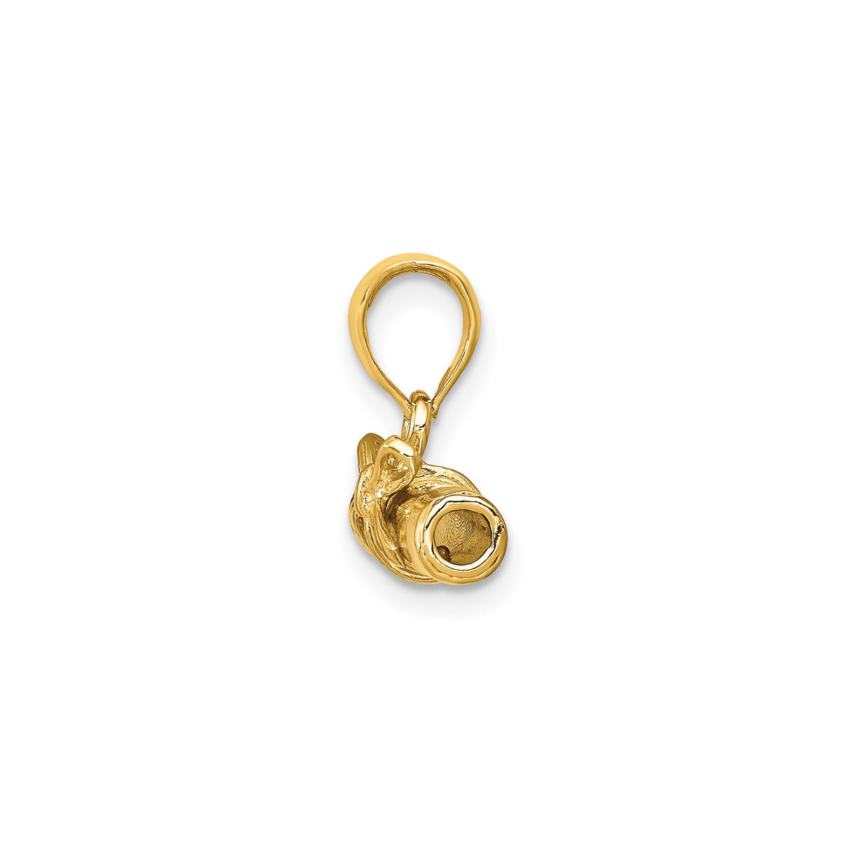 14k Yellow Gold Diploma Scroll Pendant with Ribbon Detail, Graduation Charm