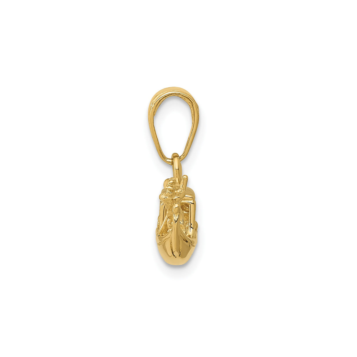 14k Yellow Gold Gondola Pendant with Gondolier and Passenger, Venice Travel Charm