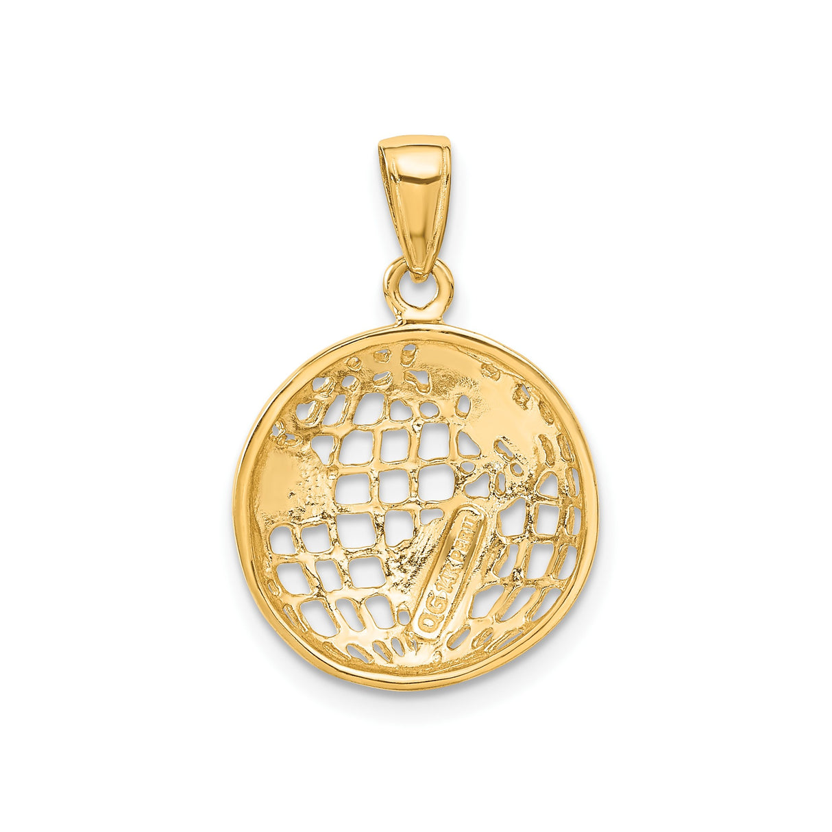 14k Yellow Gold Pendant with Cutout World Map Design, Globe Earth Travel Theme