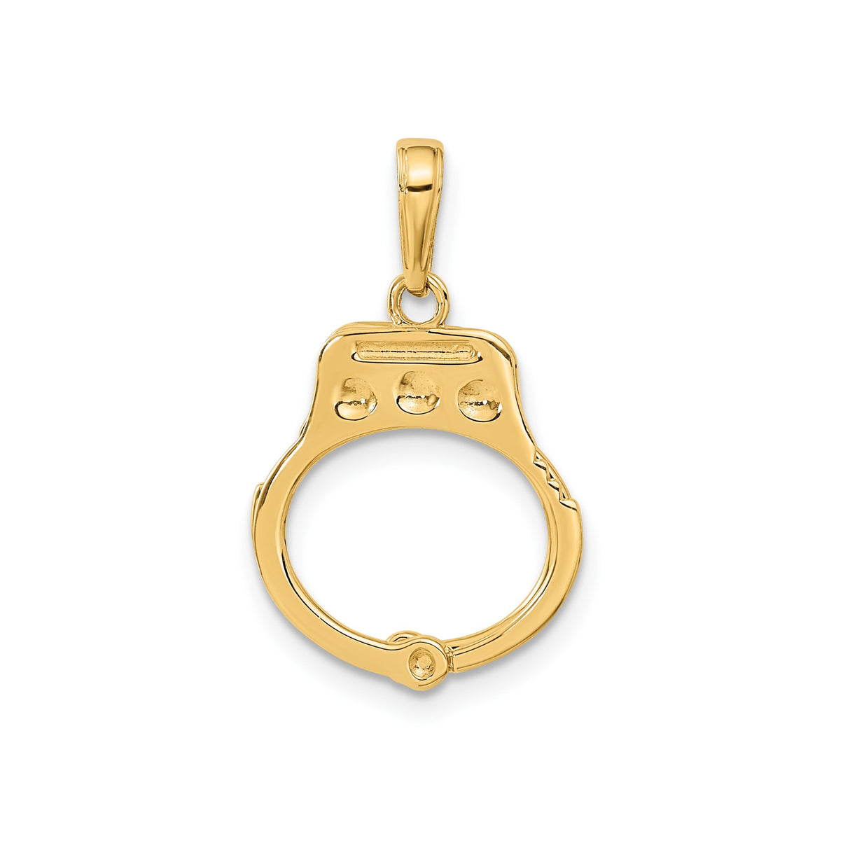 14k Yellow Gold Handcuff Pendant, Dual Design Symbolizing Strength and Commitment, Unisex Jewelry Piece