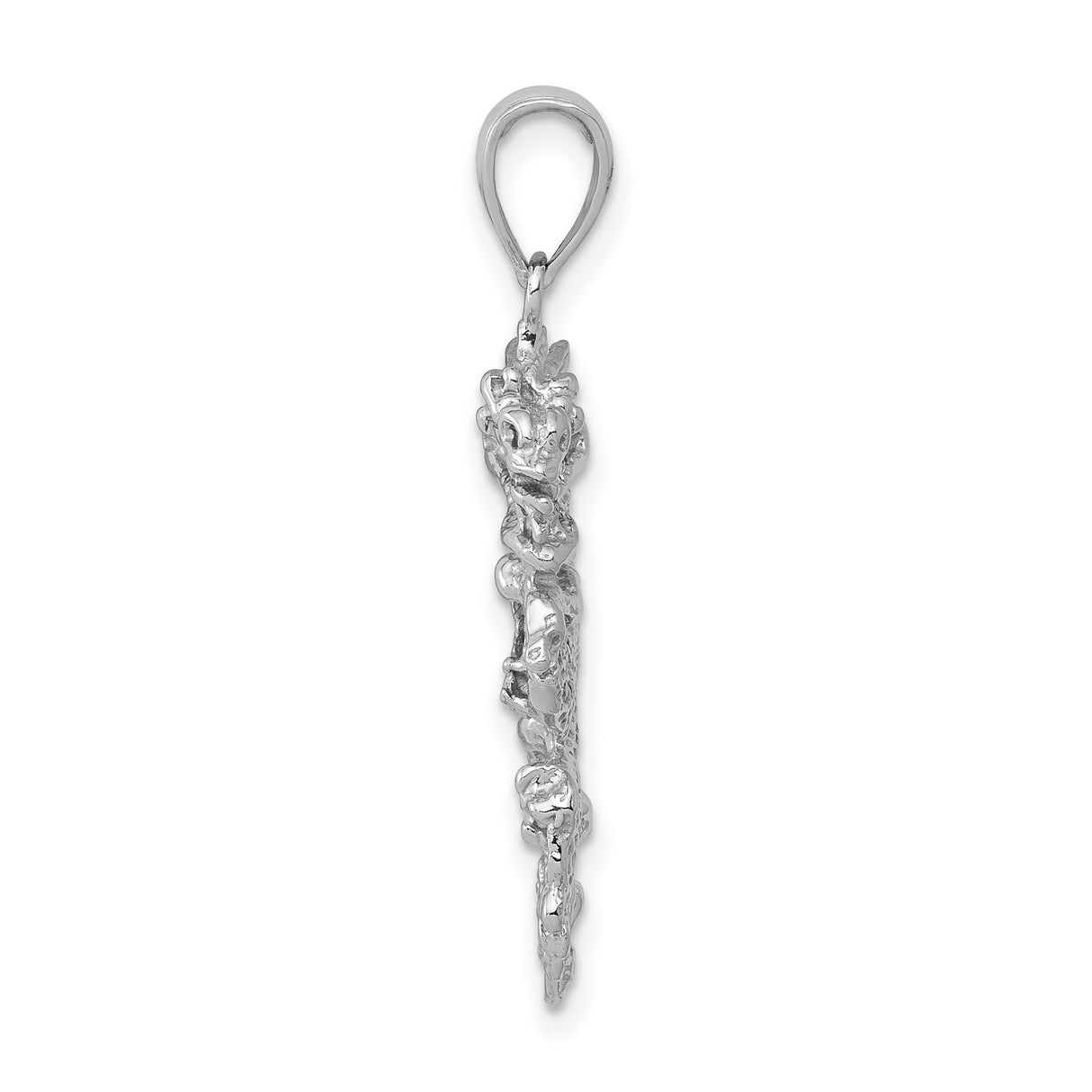 14k White Gold Dragon Pendant with Intricate Design Symbolizing Strength and Power