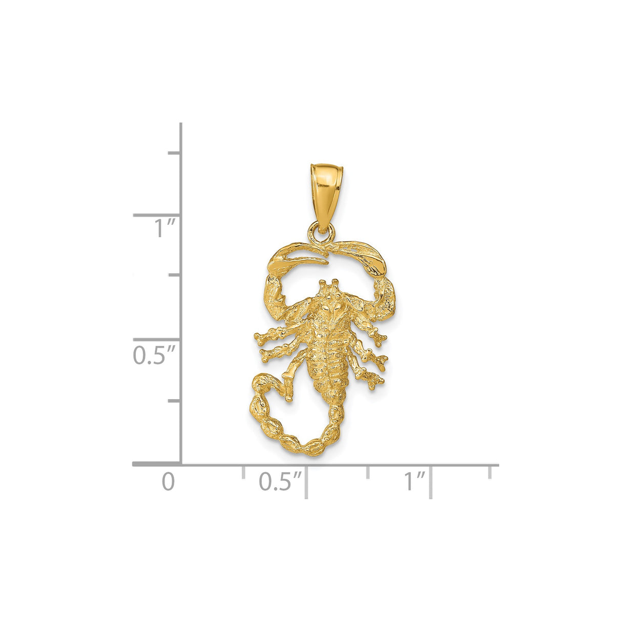 14k Yellow Gold Scorpion Pendant, Symbol of Strength and Protection, Astrology Jewelry for Scorpio
