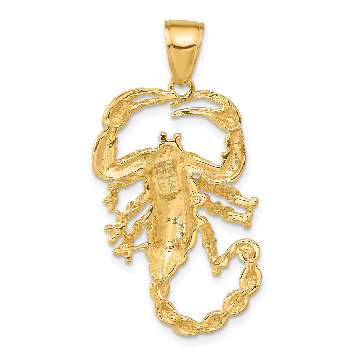 14k Yellow Gold Scorpion Pendant, Scorpio Zodiac Sign Charm, Bold Astrology Jewelry for Men or Unisex