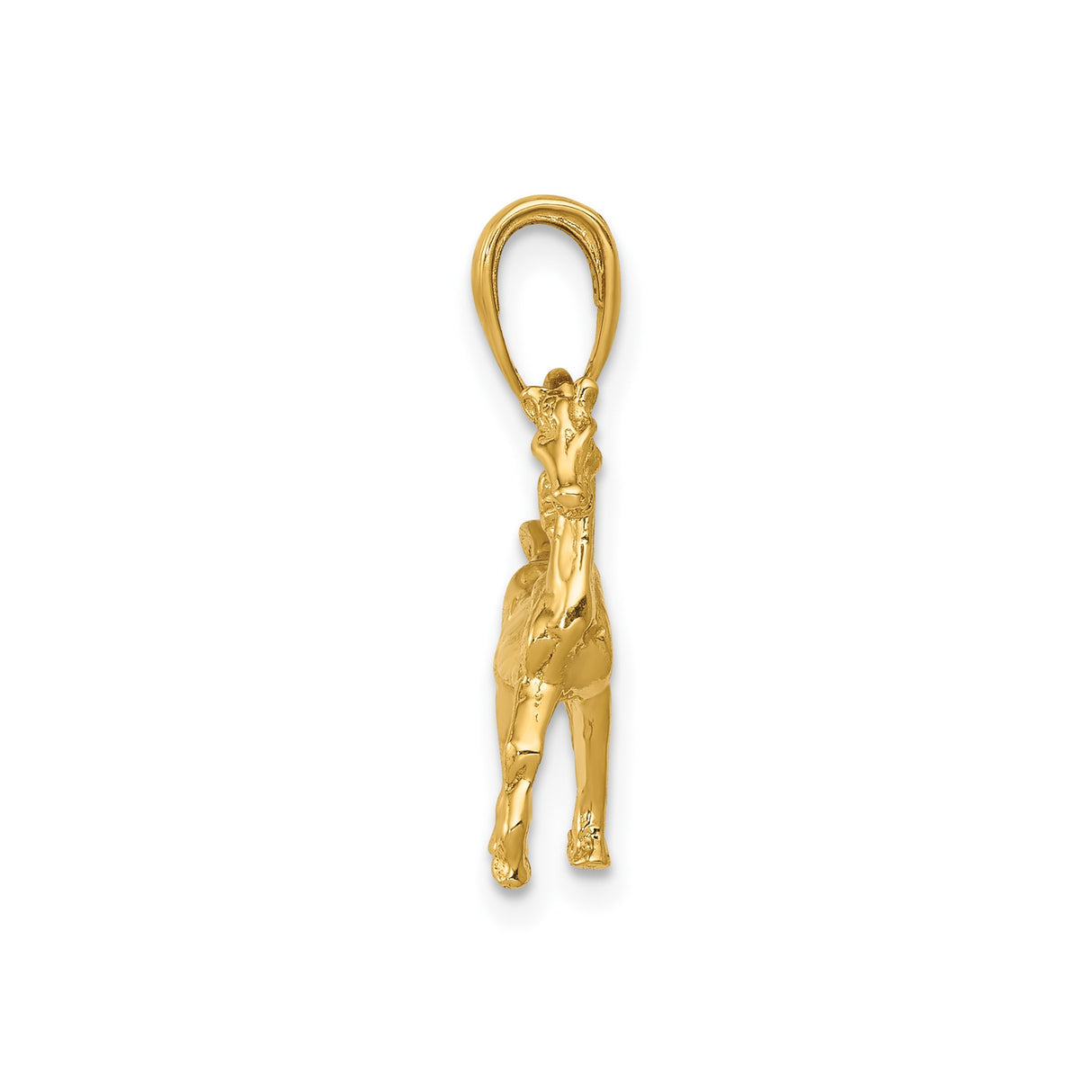 14k Yellow Gold Horse Pendant, Standing Horse Charm with Western Equestrian Theme for Women or Unisex